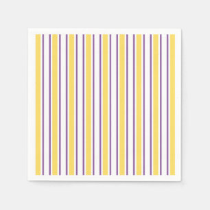 Yellow, purple and white candy stripes napkin