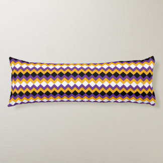 Yellow, Purple, Black and White Zigzag Chevron Body Cushion