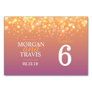 Yellow purple custom bubbles Wedding table numbers