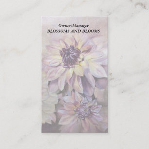 YELLOW & PURPLE DAHLIA CUSTOMIZABLE BUSINESS CARDS