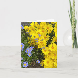 Yellow & Purple Daisies Personalised Greeting Card
