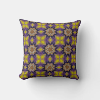 Yellow Purple Diamond Pattern Cushion