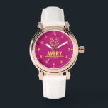Yellow Purple gold vintage name monogram initials Watch<br><div class="desc">Yellow Purple gold vintage name monogram initials Personalized watch with your names. This watch can be customized by changing the text with the name of the loved one . It can be an ideal gift for newlyweds or for silver or golden wedding anniversaries. Monogram Watch Romantic Couple Gift His and...</div>
