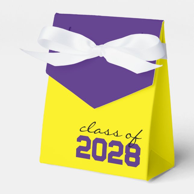 Yellow & Purple Graduation Favour Boxes (Front Side)