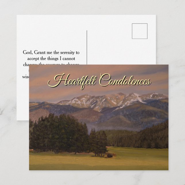 Yellow Purple Green In Loving Memory Card (Front/Back)