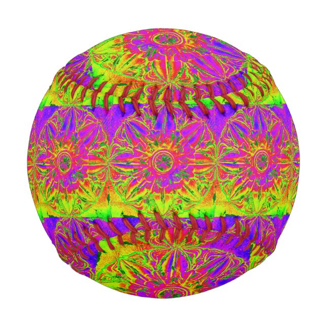 yellow purple mandalas Thunder_Cove Baseball (Front)