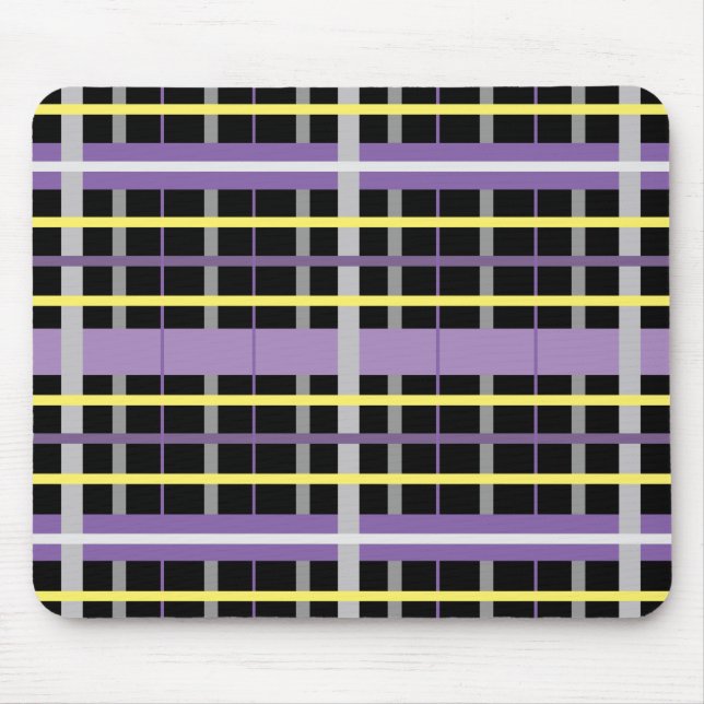 yellow-purple-plaid mouse mat (Front)