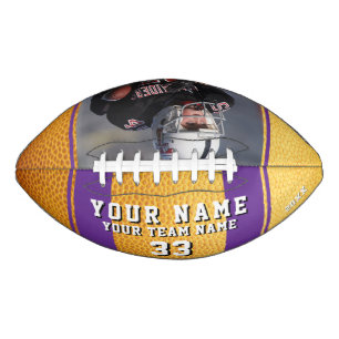 Yellow Purple Player Name Number Team Photo  American Football