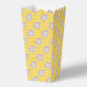 Yellow Purple Retro Daisy Floral Pattern Favour Box