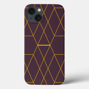 Yellow, purple, simple, modern geometric graphic iPhone 13 case