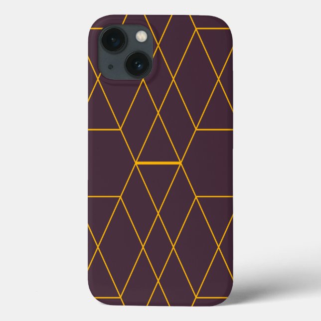 Yellow, purple, simple, modern geometric graphic Case-Mate iPhone case (Back)