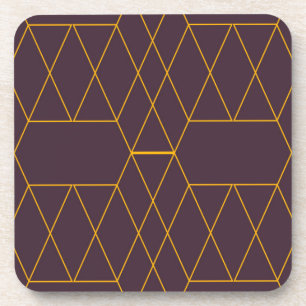 Yellow, purple, simple, modern geometric graphic coaster