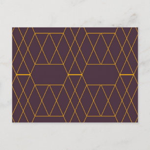 Yellow, purple, simple, modern geometric graphic postcard