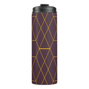Yellow, purple, simple, modern geometric graphic thermal tumbler