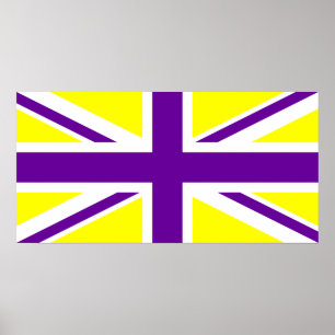 Yellow Purple Union Jack Poster