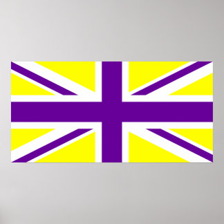 Yellow Purple Union Jack Poster