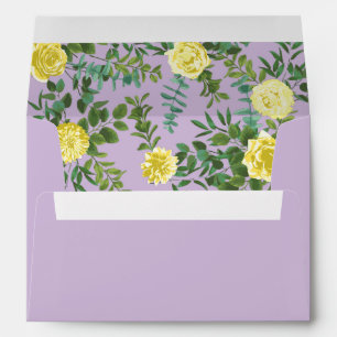 Yellow & Purple Vintage Elegant Spring Wedding Envelope