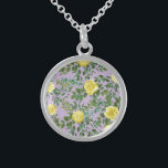 Yellow & Purple Vintage Elegant Spring Wedding Sterling Silver Necklace<br><div class="desc">Beautiful Light Yellow & Lilac Purple peony & rose floral wedding invitations with abundant greenery.  Perfect for an elegant floral theme or traditional white wedding in the Spring or Summer.  Customise the colour and text to make this wedding collection your own!</div>