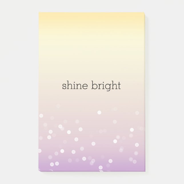 Yellow Purple White Bokeh Confetti Dots Post-it Notes (Front)