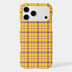 Yellow Purple White Plaid Classic iPhone Case