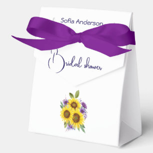 Yellow purple wildflower sunflower watercolor  favour box