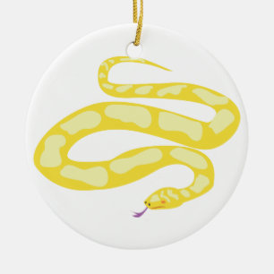 Yellow Python Ceramic Tree Decoration