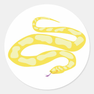 Yellow Python Classic Round Sticker