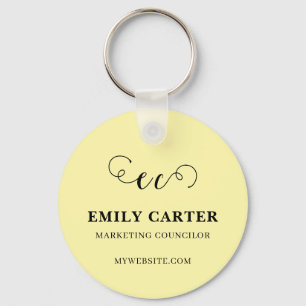 Yellow QR Code Business Promo Keychains
