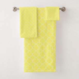 Yellow Quatrefoil Bath Towel Set