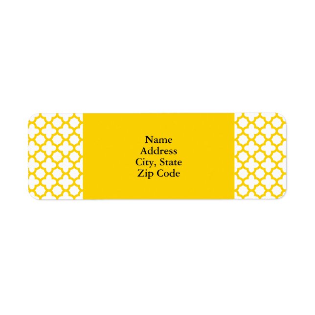 Yellow Quatrefoil Pattern (Front)