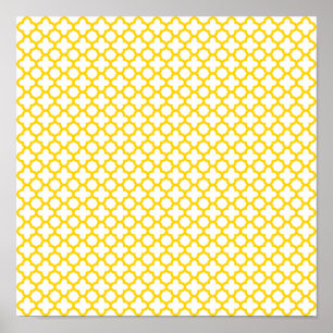 Yellow Quatrefoil Pattern Poster