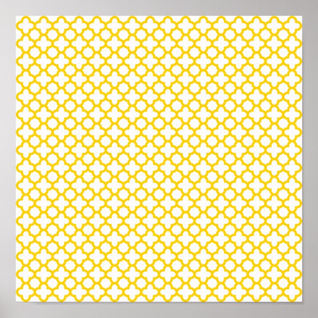 Yellow Quatrefoil Pattern Poster (Front)