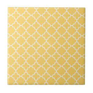 Yellow Quatrefoil Pattern Tile