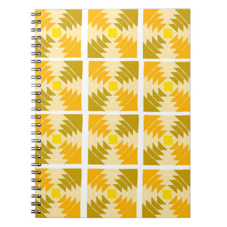 Yellow quilt pattern notebook