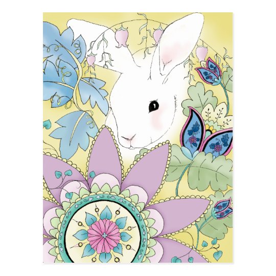 Yellow Rabbit Postcard