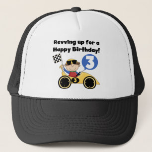 Yellow Race Car 3rd Birthday T-shirts and Gifts Trucker Hat