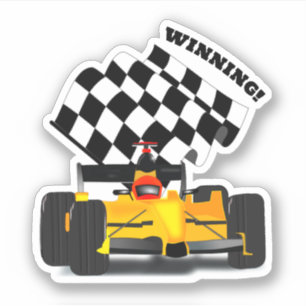 Yellow Race Car - Checkered Flag Sports