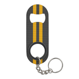 Yellow Racing Stripes Carbon Fibre Style