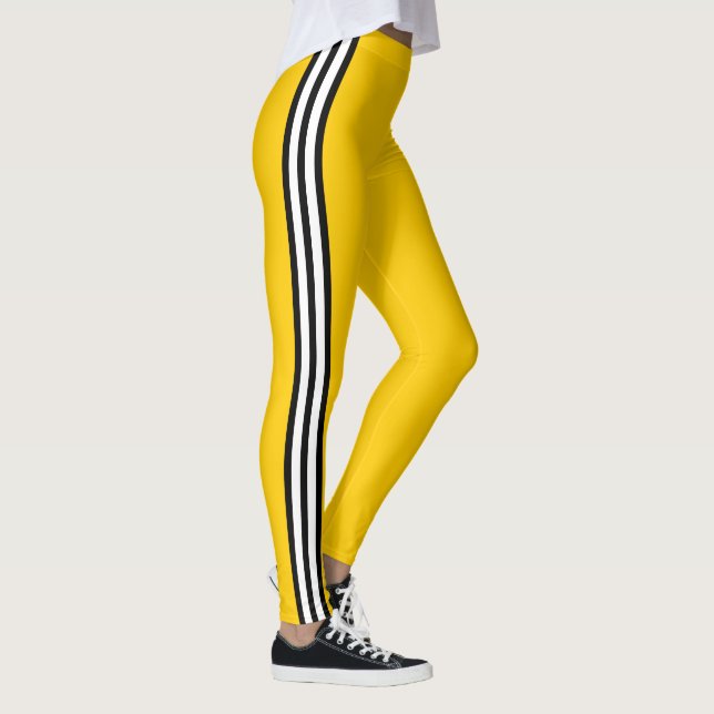 Yellow Racing Stripes Leggings (Right)