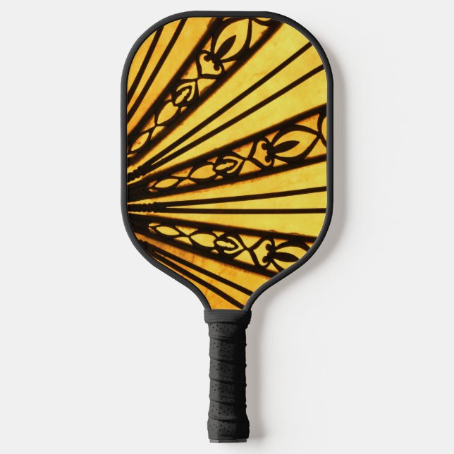 Yellow Radial Pattern Pickleball Paddle (Front)