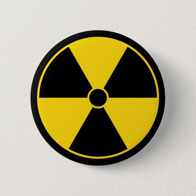 Yellow Radiation Symbol Button (Front)