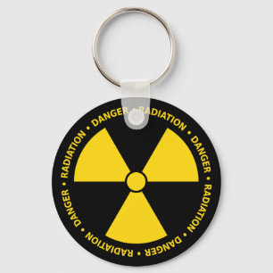 Yellow Radiation Symbol Key Ring