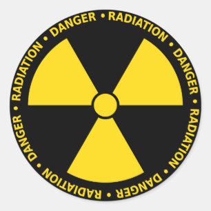 Yellow Radiation Symbol Sticker