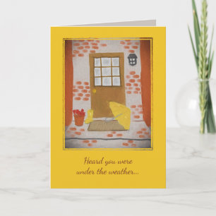 Yellow Rain Gear After the Rain Get Well Card