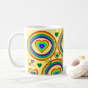 Yellow Rainbow Bumblebee Mug