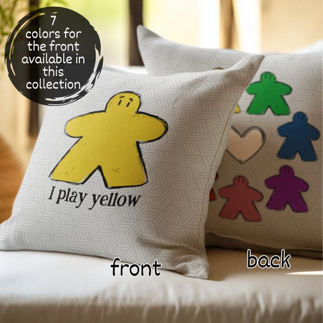 Yellow Rainbow Meeple Board Game Love  Cushion (Creator Uploaded)