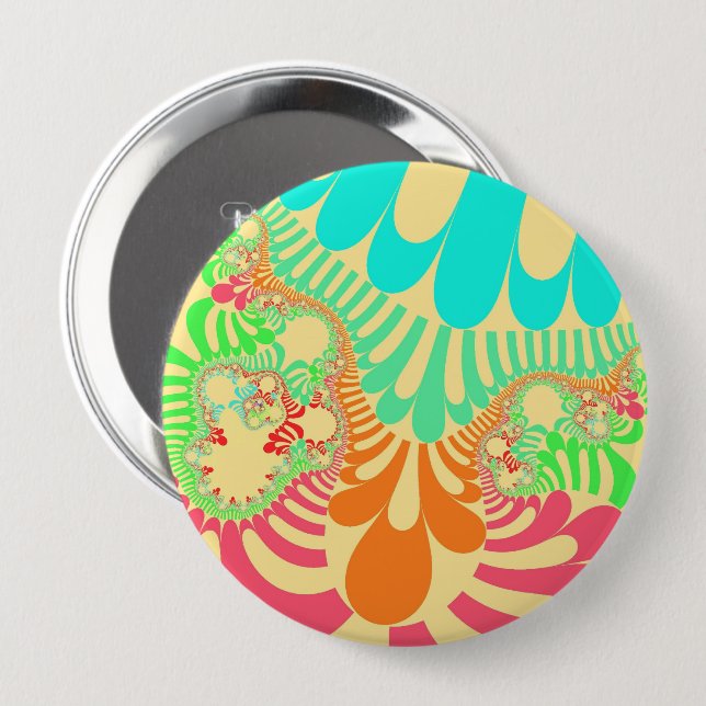 Yellow Rainbow Mod 10 Cm Round Badge (Front & Back)