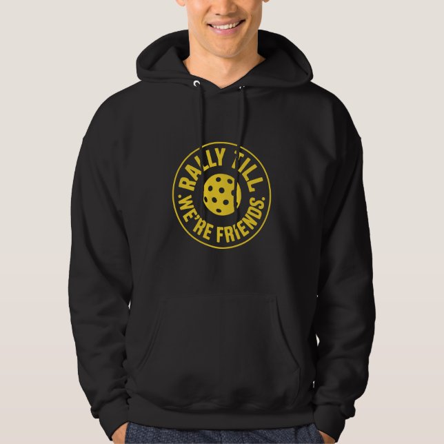 Yellow Rally Till We're Friends Badge Hoodie (Front)