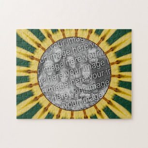 Yellow Rays Abstract Frame Create Your Own Photo Jigsaw Puzzle