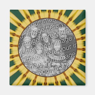 Yellow Rays Abstract Frame Create Your Own Photo Magnet